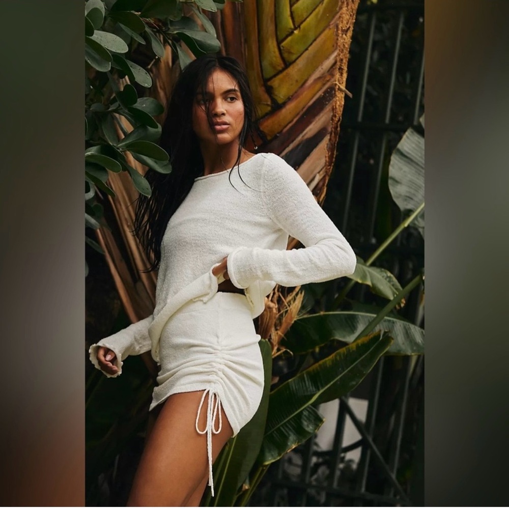 Free People Beach Mini Skirt & Long Sleeve Top Set